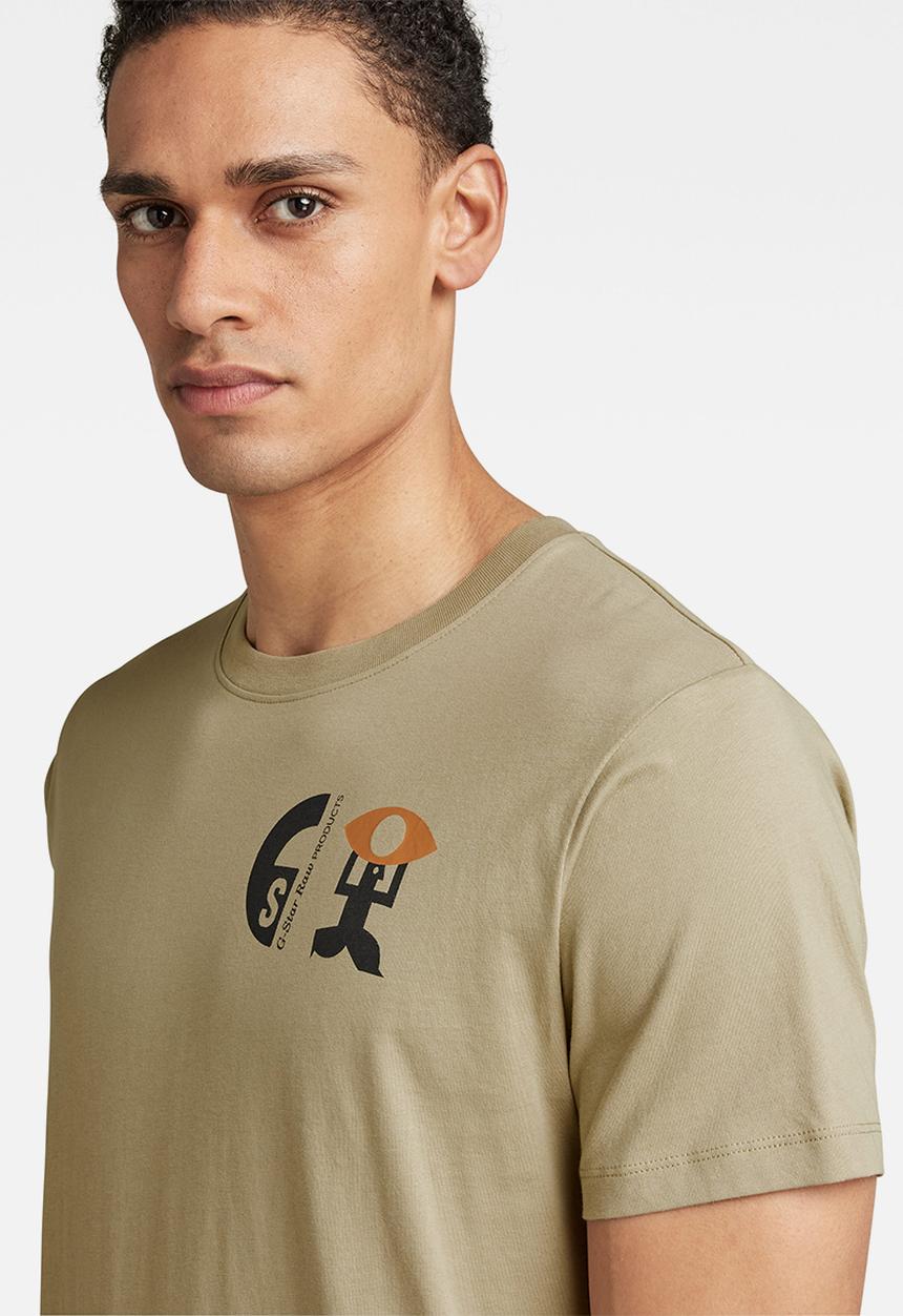 G-STAR - Back graphic short sleeve T-shirt - lt moss