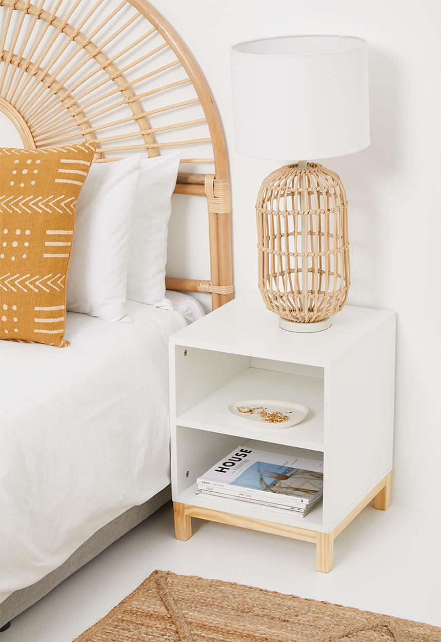 Blockhouse - Hugo open bedside table - white