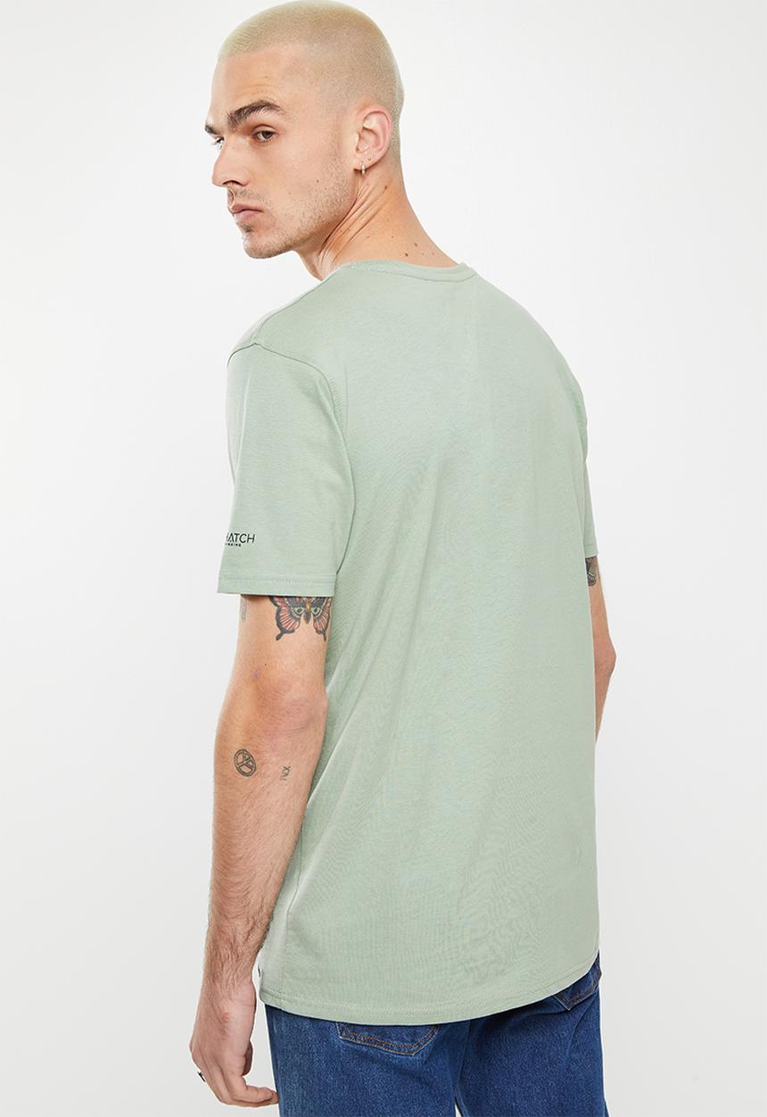 Crosshatch - Meshmore ch crsh raised rubber print tee - sage