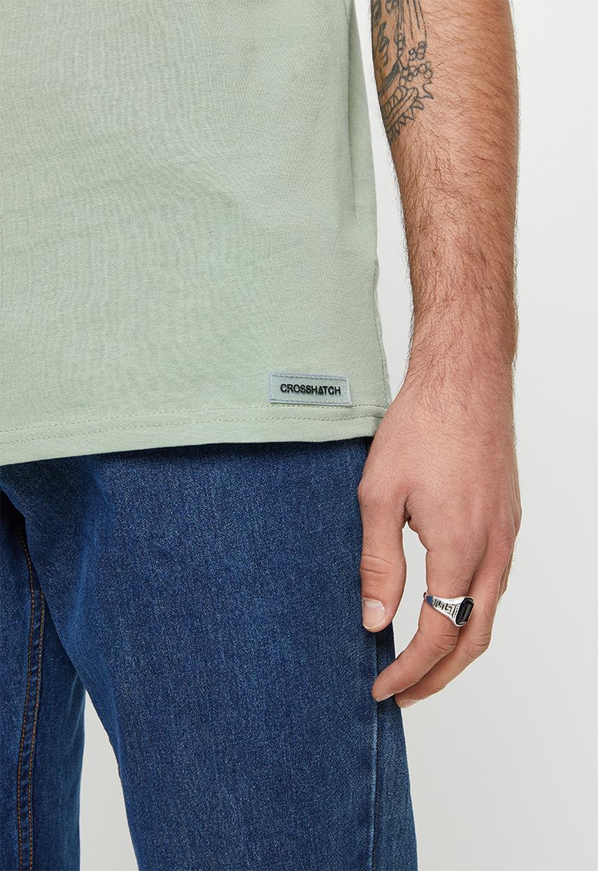 Crosshatch - Meshmore ch crsh raised rubber print tee - sage