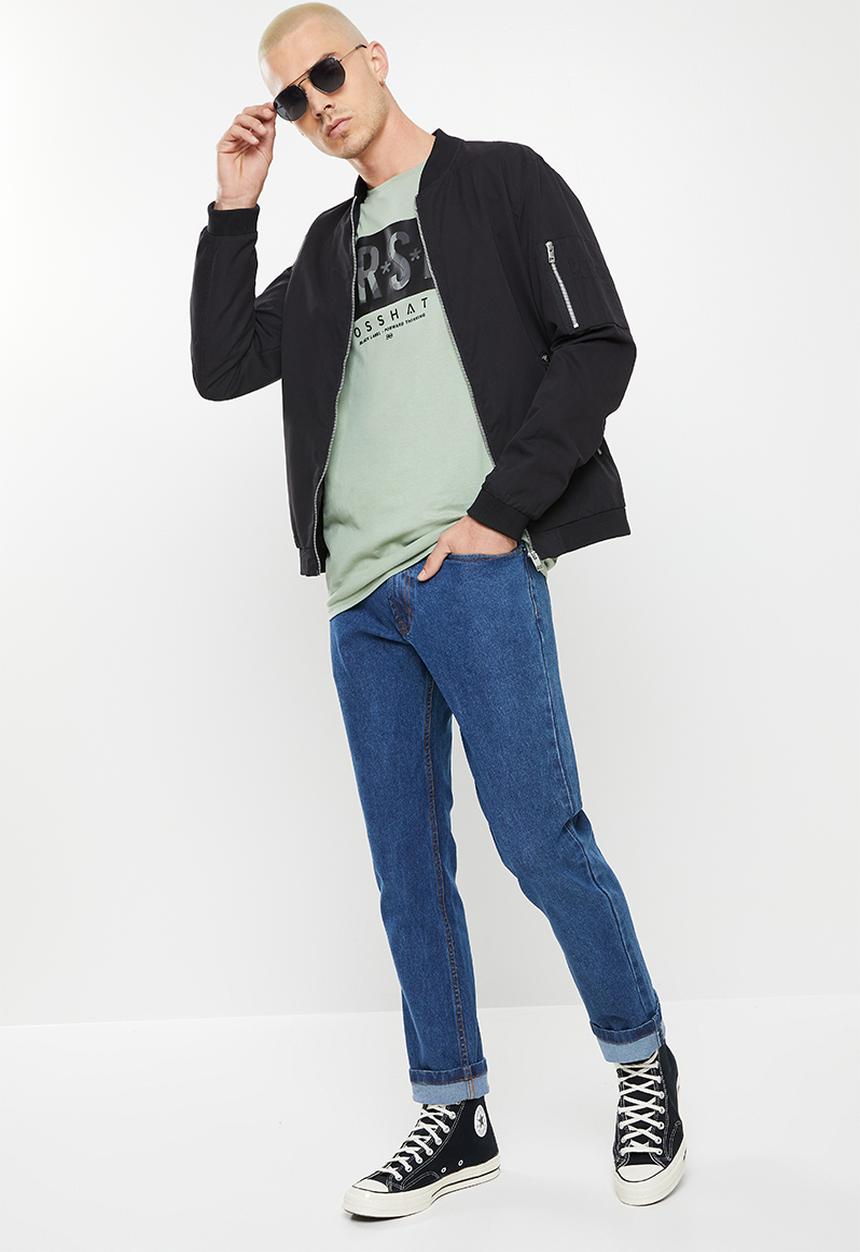 Crosshatch - Meshmore ch crsh raised rubber print tee - sage