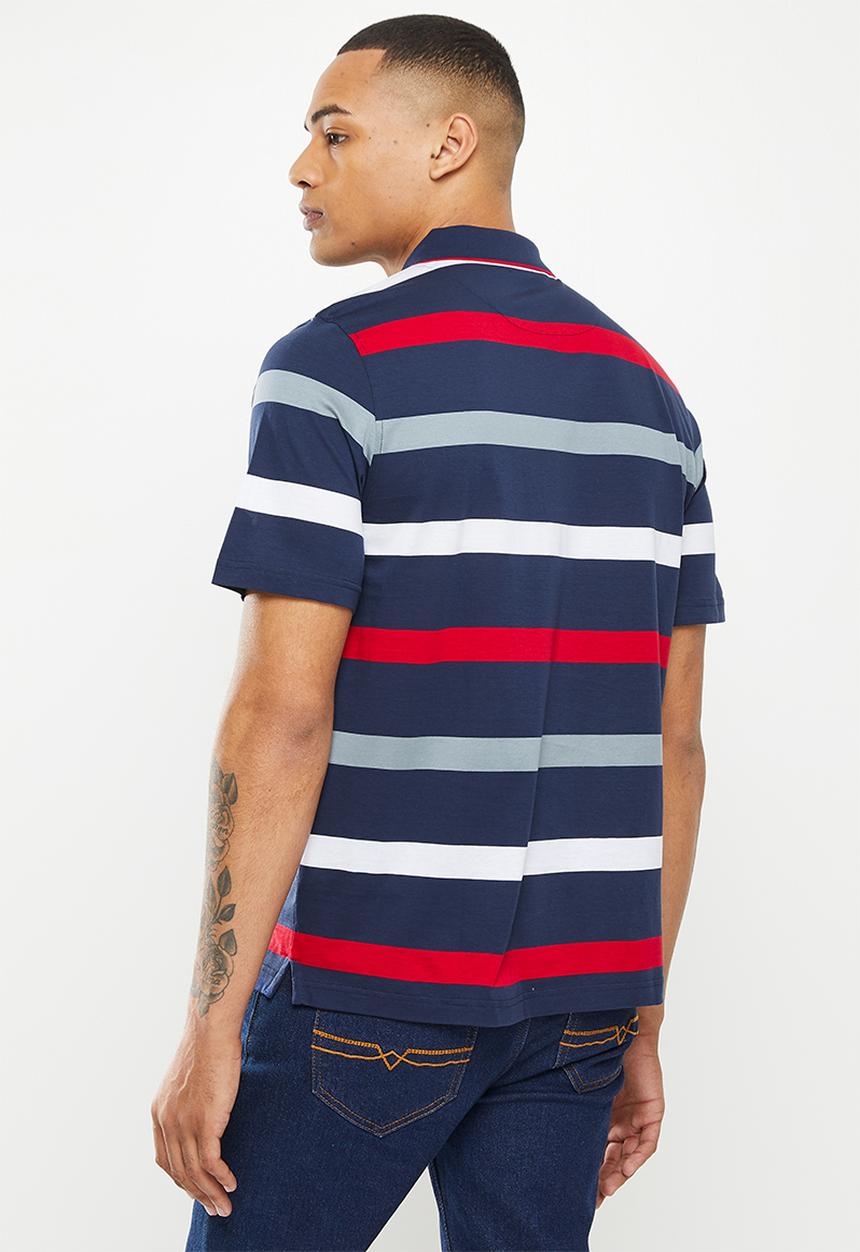 Pierre Cardin - Merc 302 Striped mercerized golfer - navy