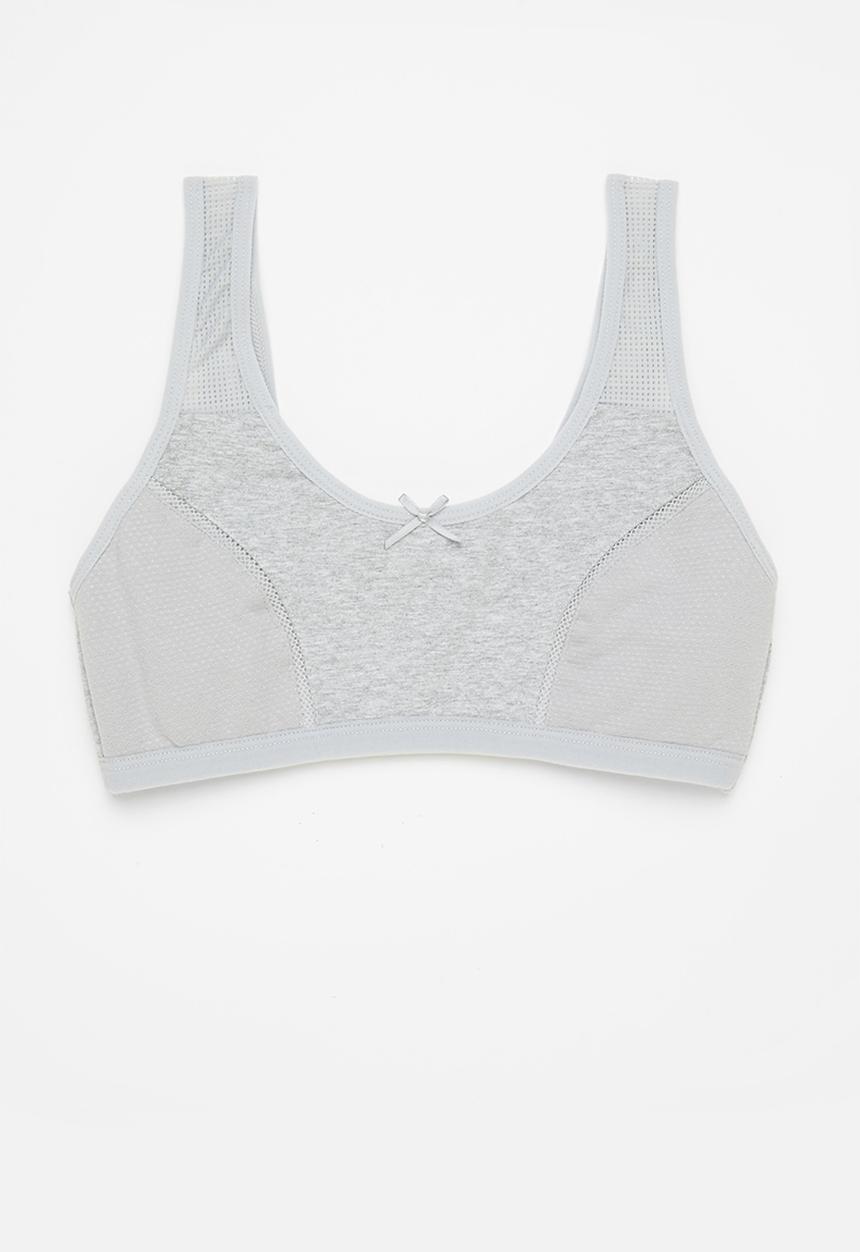 Rebel Republic - Tween girls plain sports bra - grey