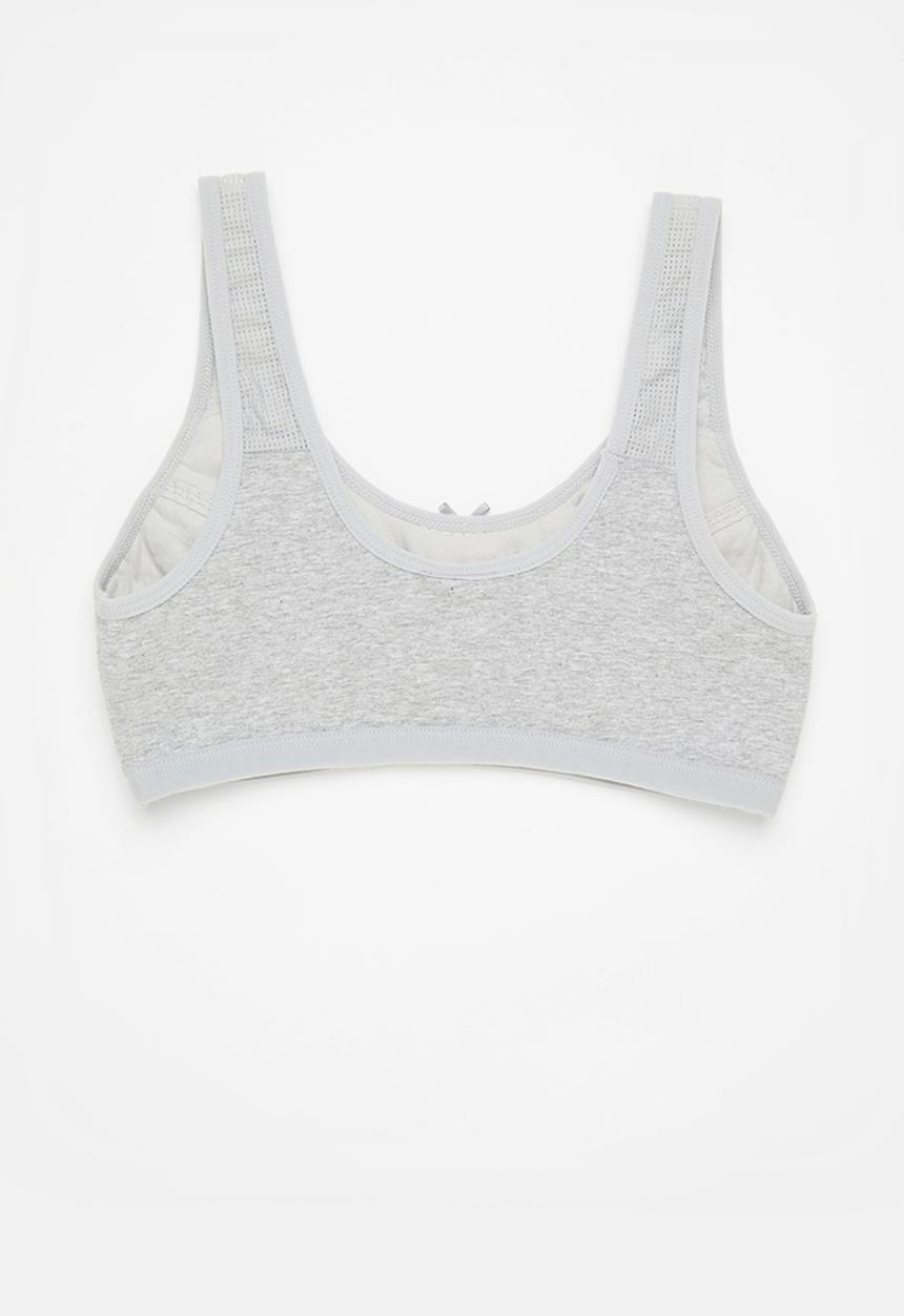 Rebel Republic - Tween girls plain sports bra - grey