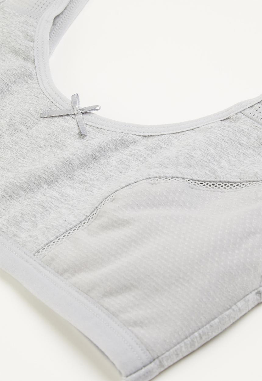 Rebel Republic - Tween girls plain sports bra - grey