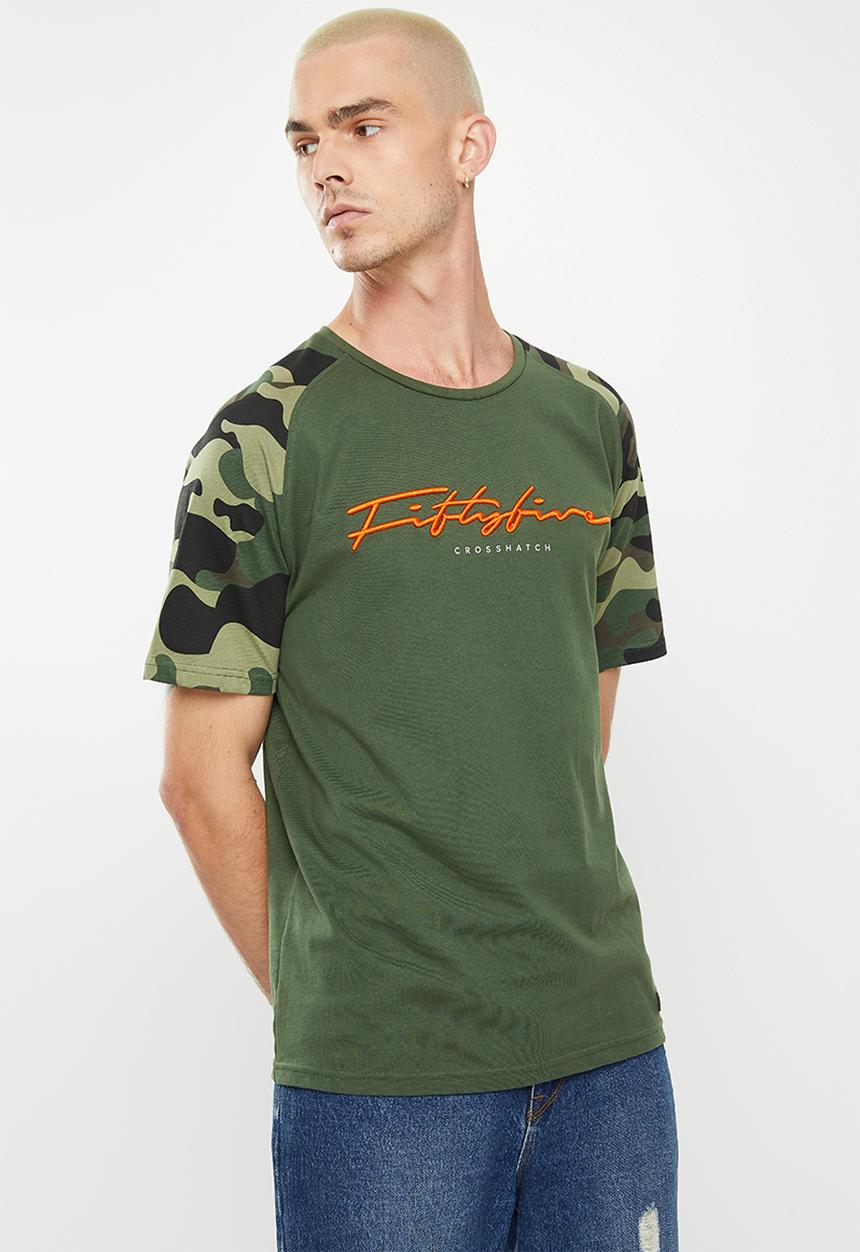 Crosshatch - Brickfort ch raglan crew neck - dark green