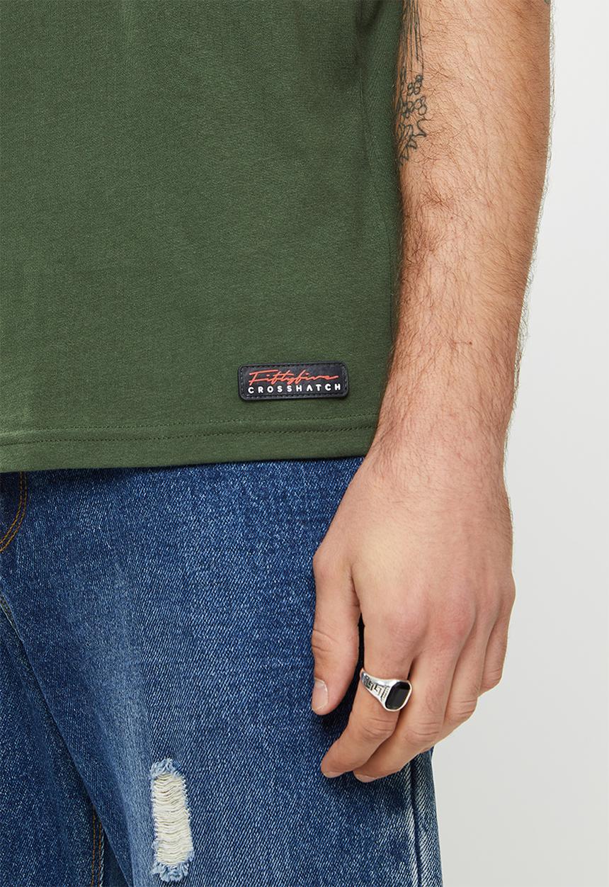 Crosshatch - Brickfort ch raglan crew neck - dark green