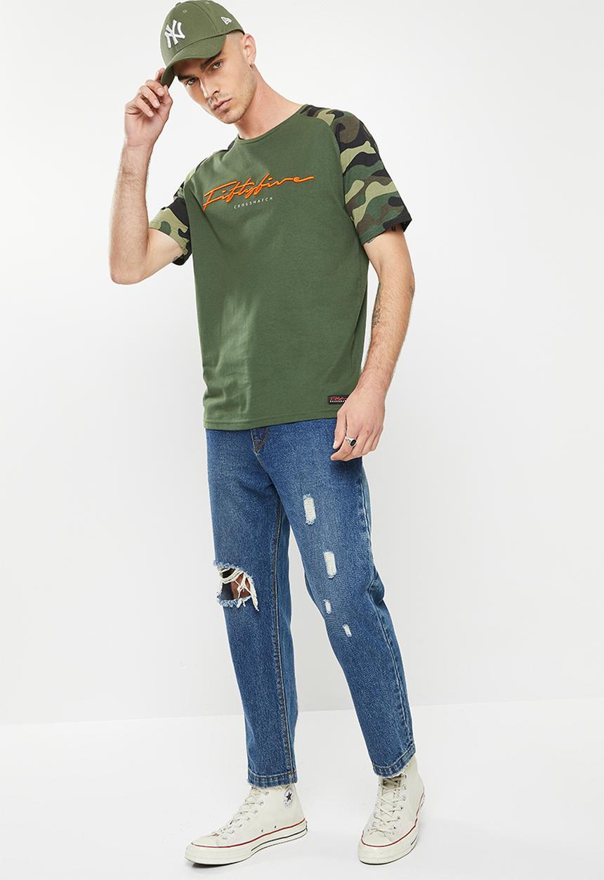 Crosshatch - Brickfort ch raglan crew neck - dark green