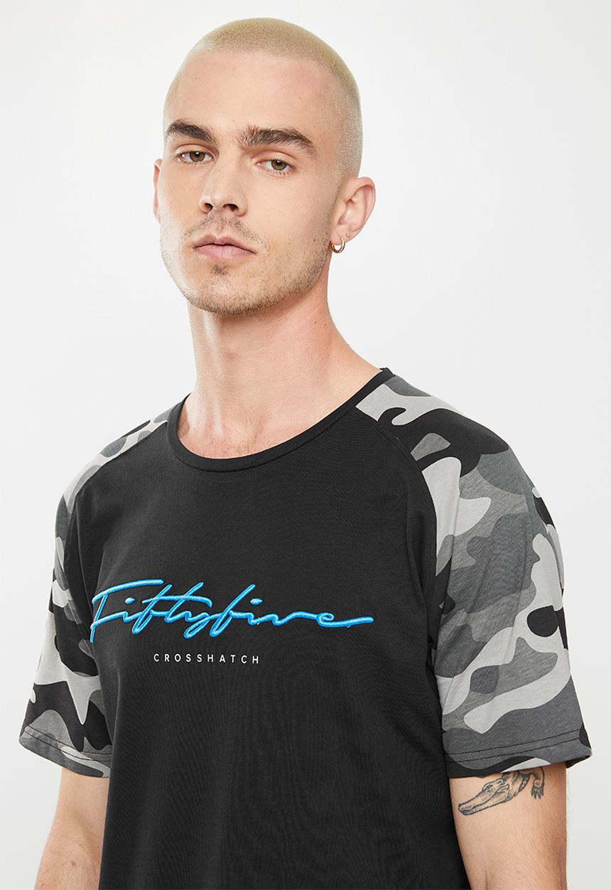Crosshatch - Brickfort ch raglan crew neck - black
