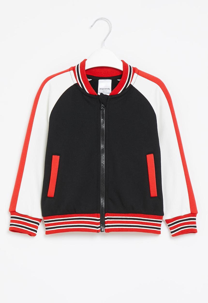 Pop Candy - Boys baseball jacket - black & red