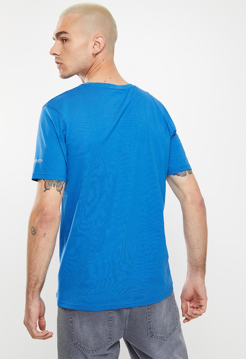 Crosshatch - Fellamere ch reflective symbol print crew tee - blue
