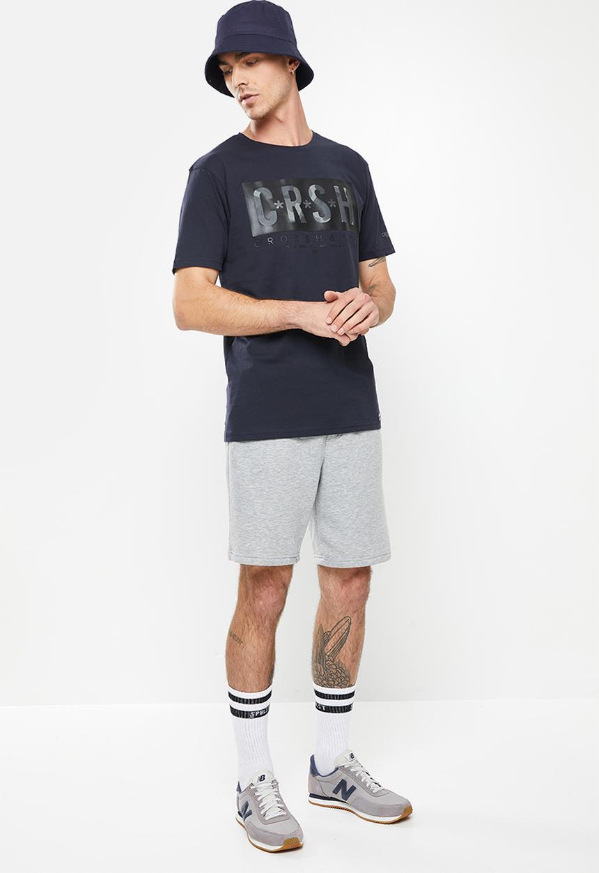 Crosshatch - Meshmore ch crsh raised rubber print tee - navy