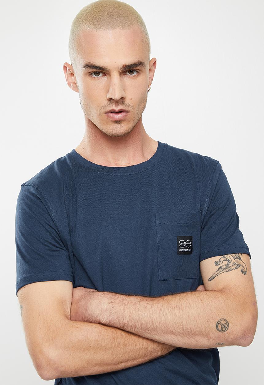 Crosshatch - Beswick ch pocket badge tee - navy