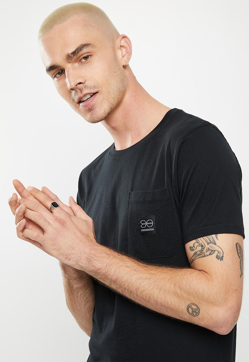 Crosshatch - Helston ch panel & print tee - black