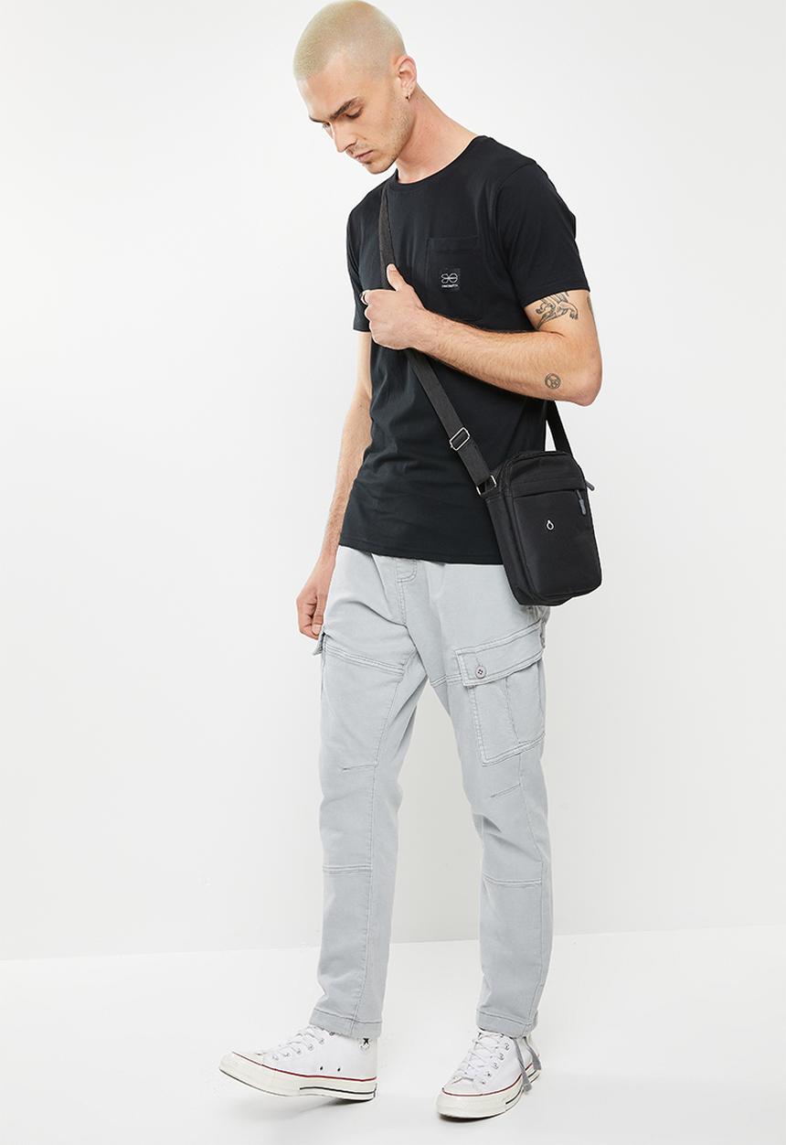 Crosshatch - Helston ch panel & print tee - black