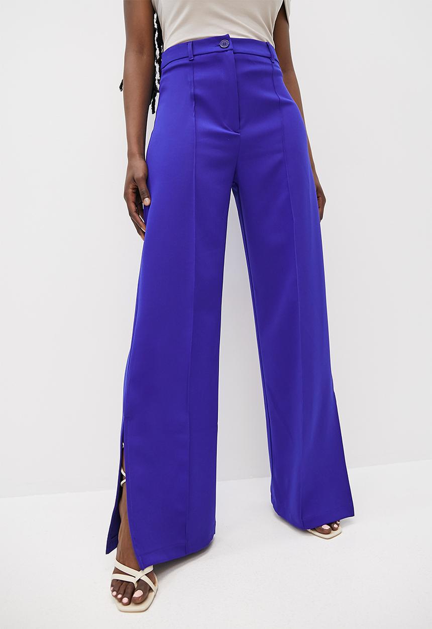 VELVET - Co-ord formal wide leg trouser - blue
