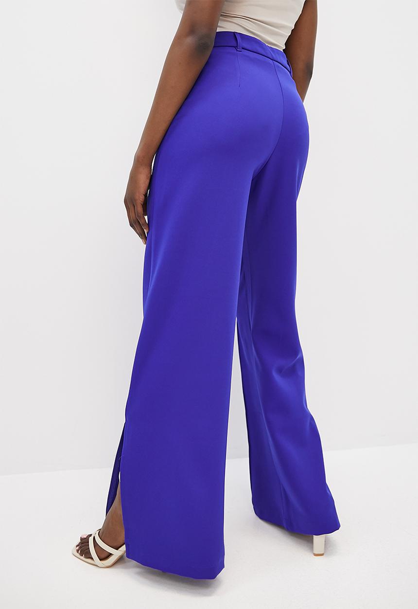 VELVET - Co-ord formal wide leg trouser - blue
