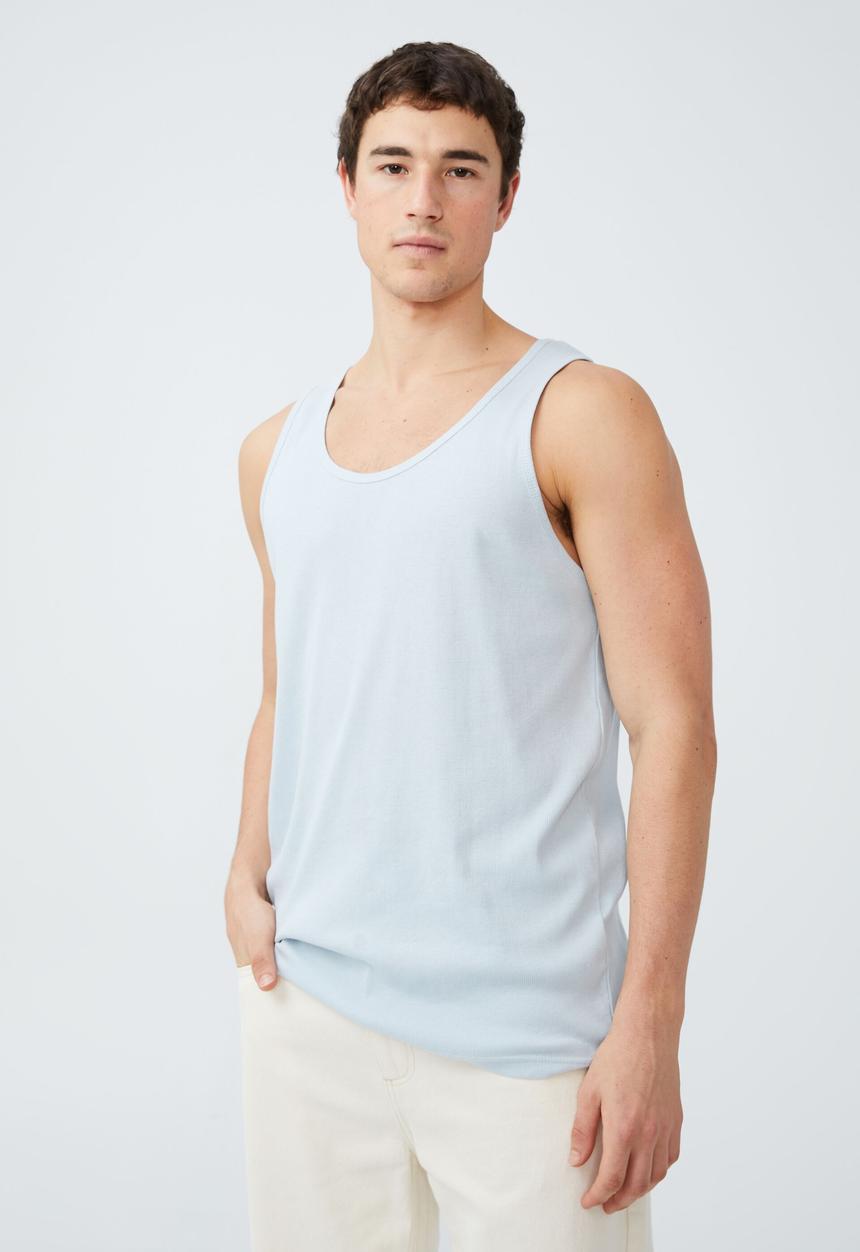 Cotton On - Loose fit rib tank - blue haze