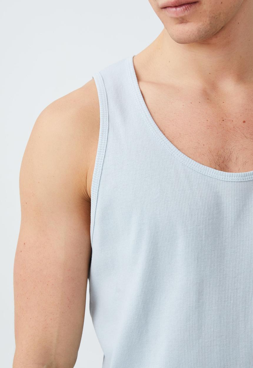 Cotton On - Loose fit rib tank - blue haze