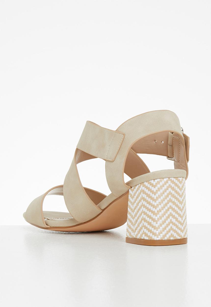 Nicolsen 2 ankle tie block heel - neutral