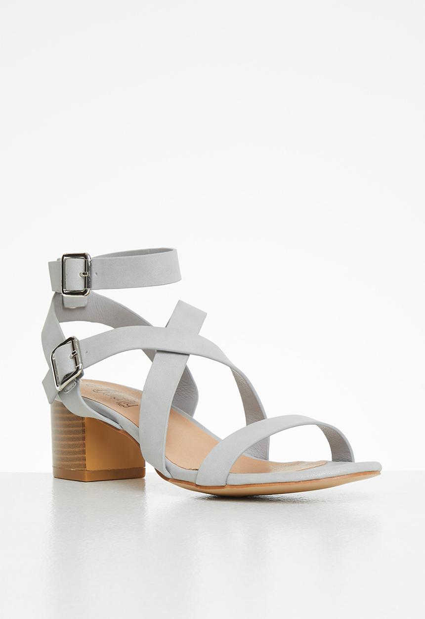 Butterfly Feet - Bonolo 1 ankle tie block heel - grey