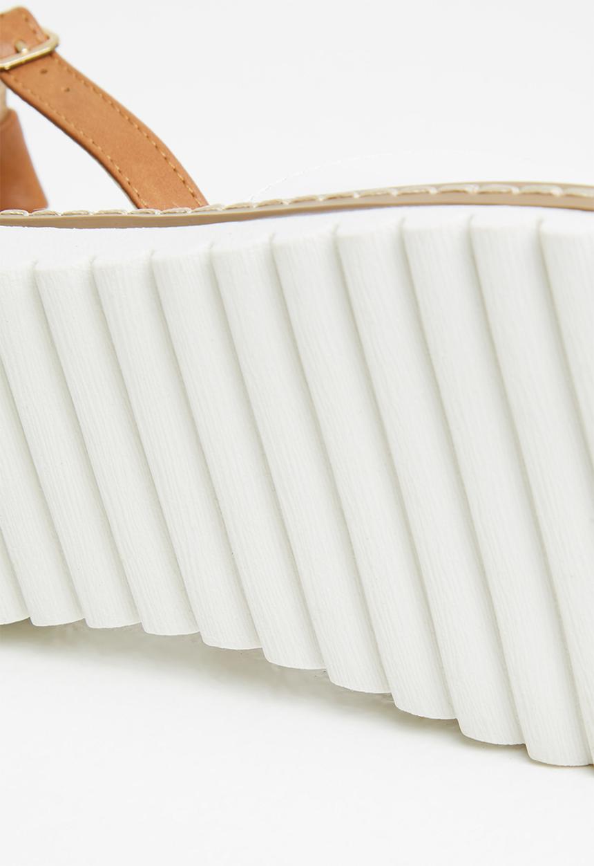 Butterfly Feet - Walnut 1 ankle tie sandal - white