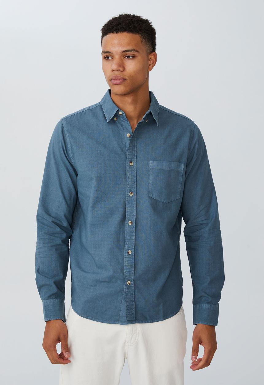 Cotton On - Mayfair long sleeve shirt - vintage denim blue