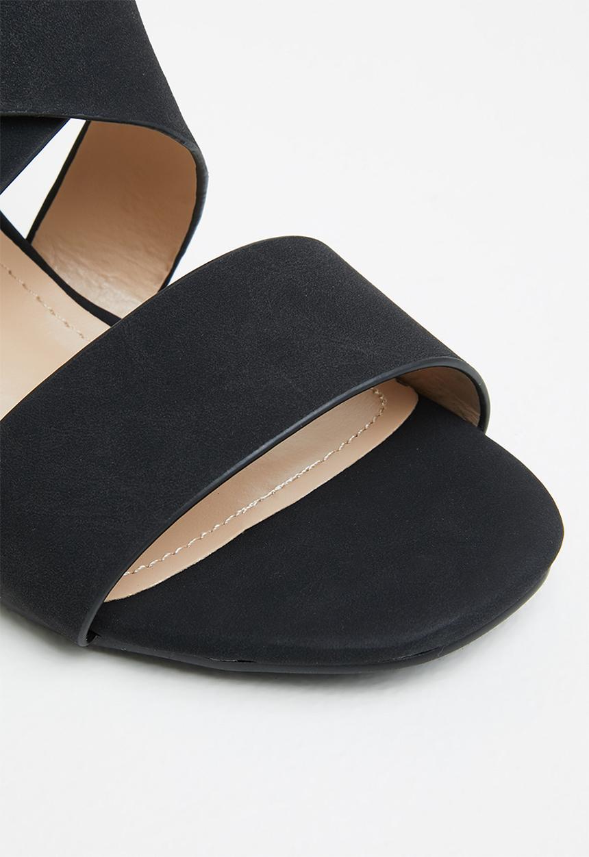 Butterfly Feet - Nicolsen 2 ankle tie block heel - black
