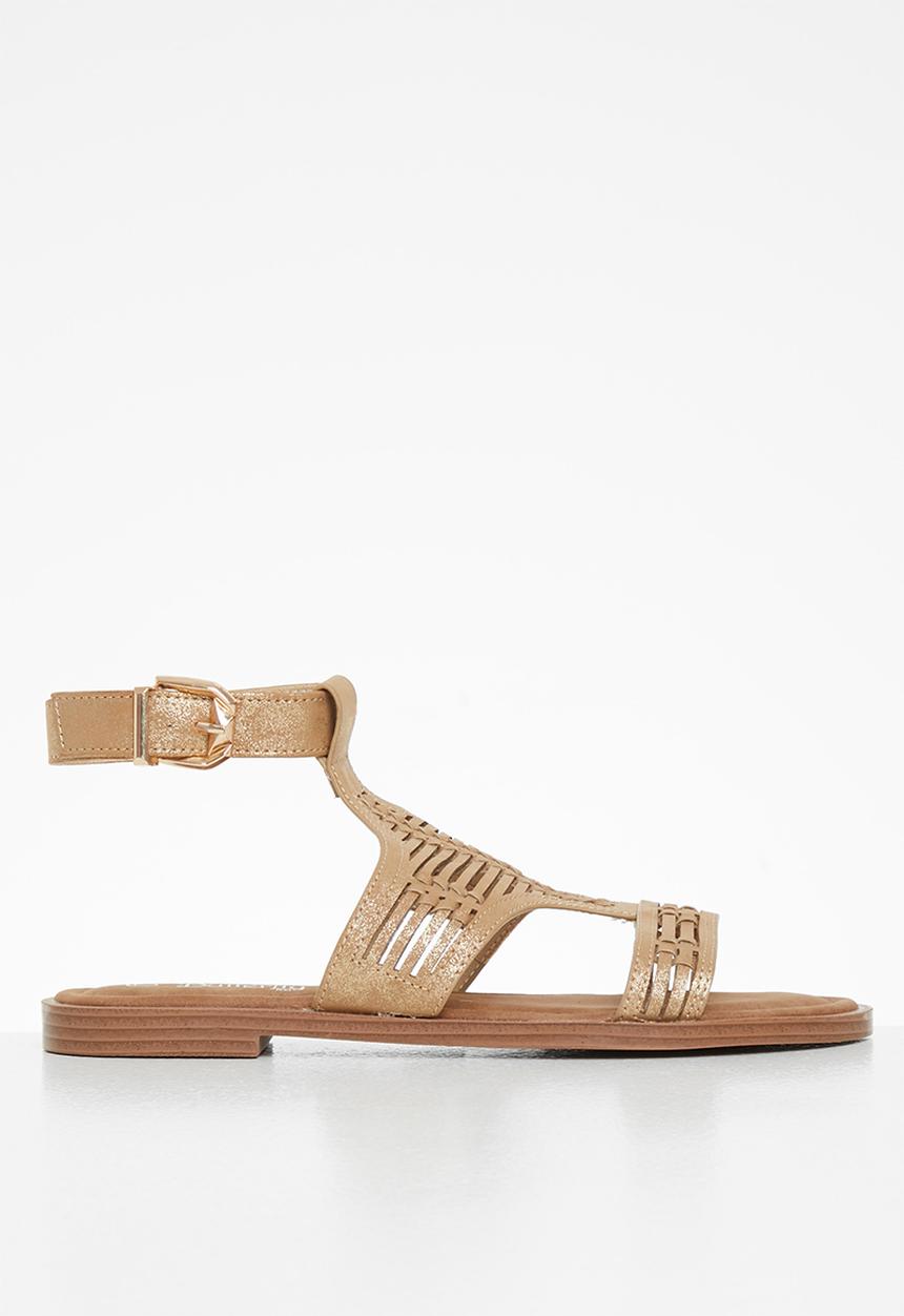 Butterfly Feet - Alora 1 ankle tie sandal - gold
