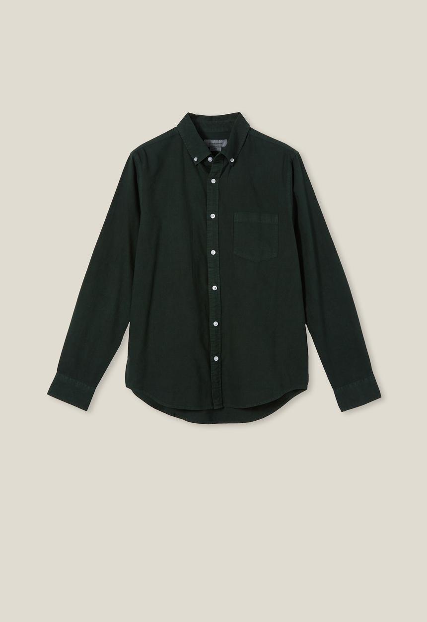 Cotton On - Mayfair long sleeve shirt - vintage pine needle green