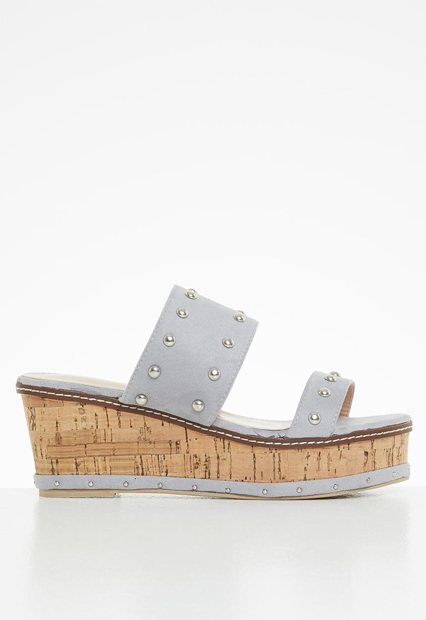 Butterfly Feet - Aisha 1 mule wedge heel - grey