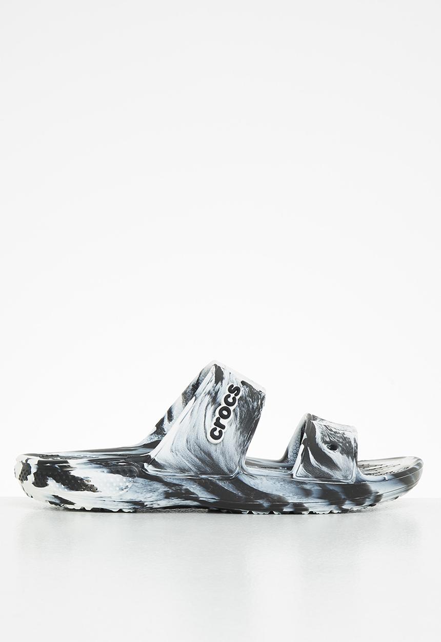 Crocs - Classic crocs marbled sandal - white & black