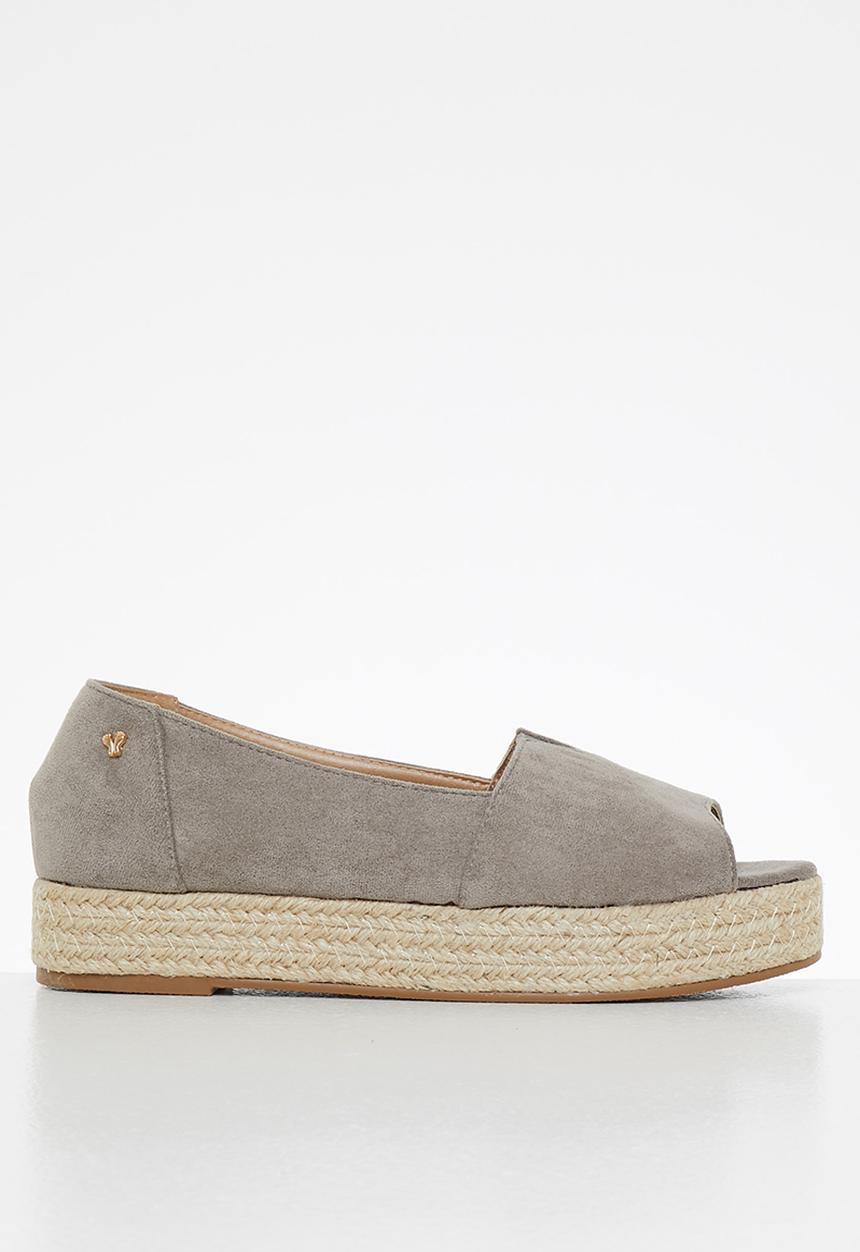 Butterfly Feet - Kenzie 1 flatform espadrille peep - taupe
