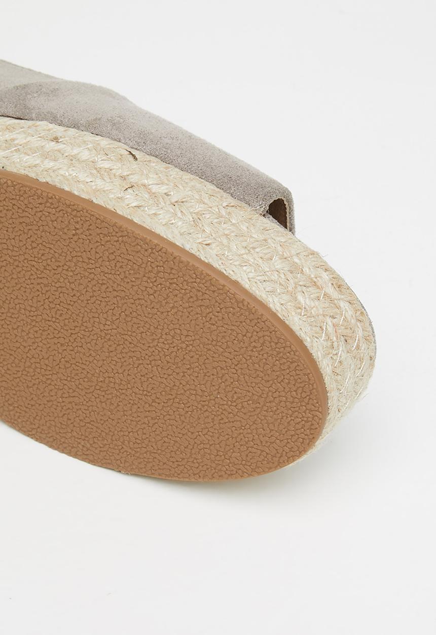 Butterfly Feet - Kenzie 1 flatform espadrille peep - taupe
