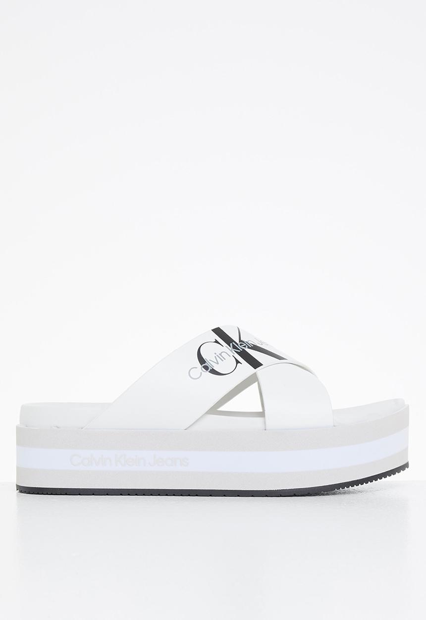 Calvin Klein - Flatform sandal crisscross - bright white
