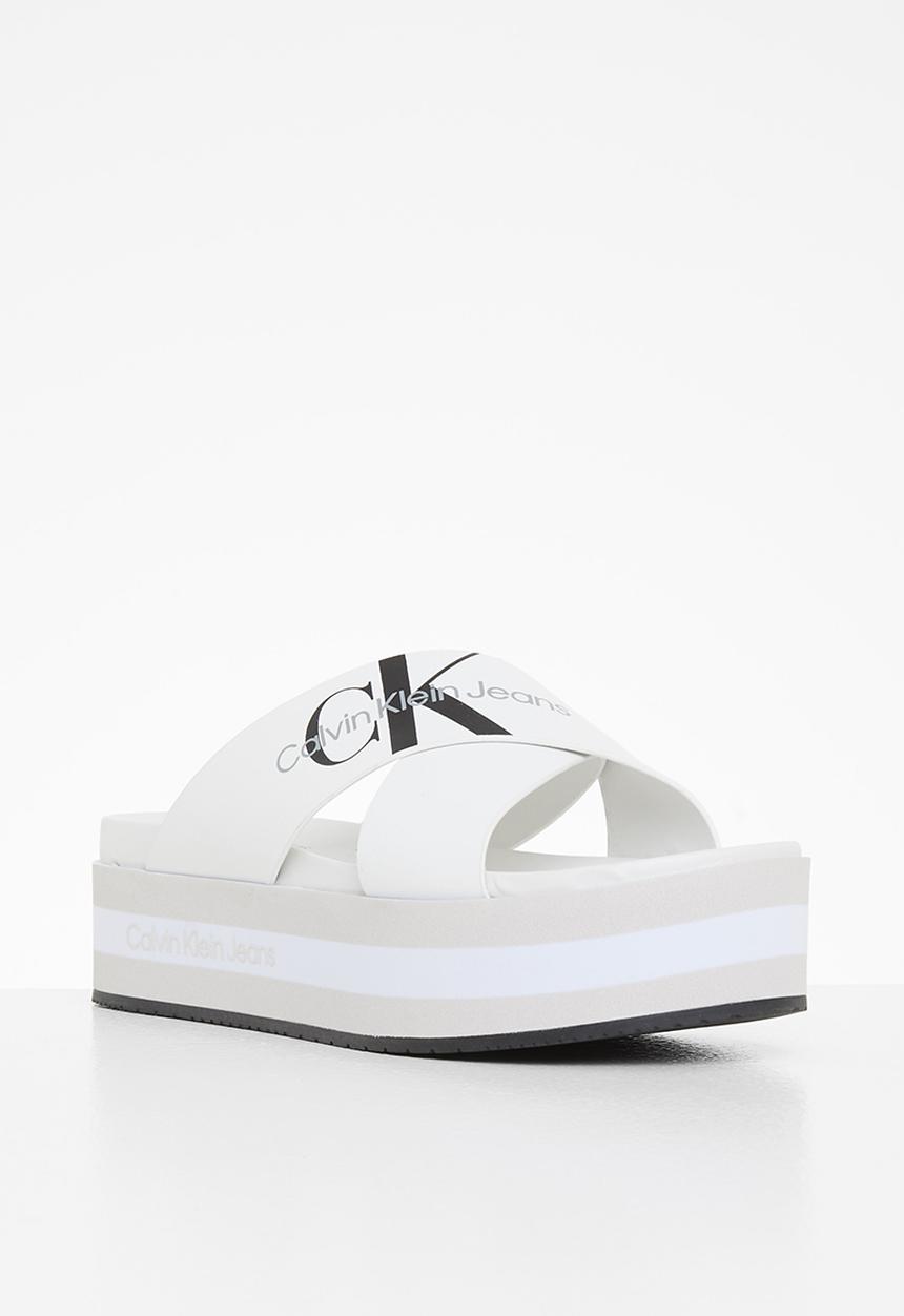 Calvin Klein - Flatform sandal crisscross - bright white