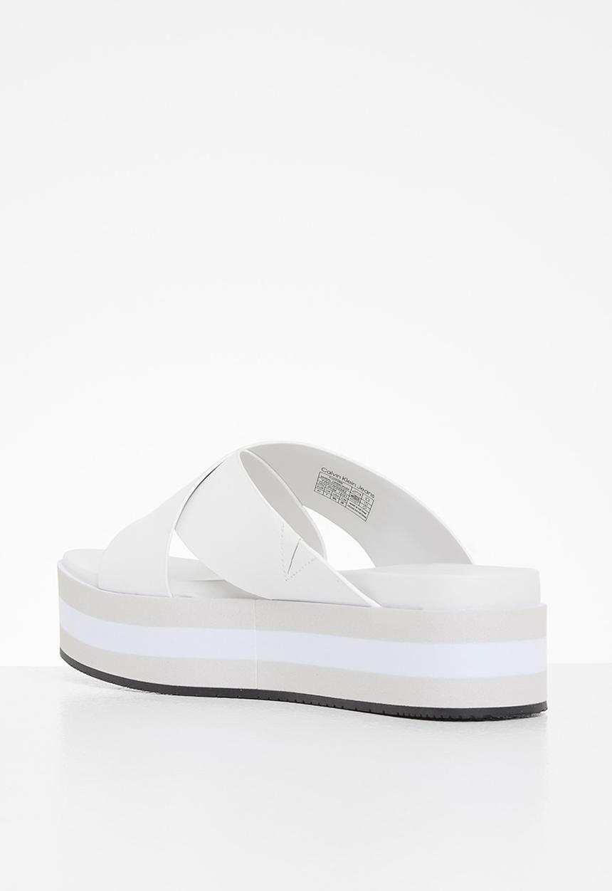 Calvin Klein - Flatform sandal crisscross - bright white
