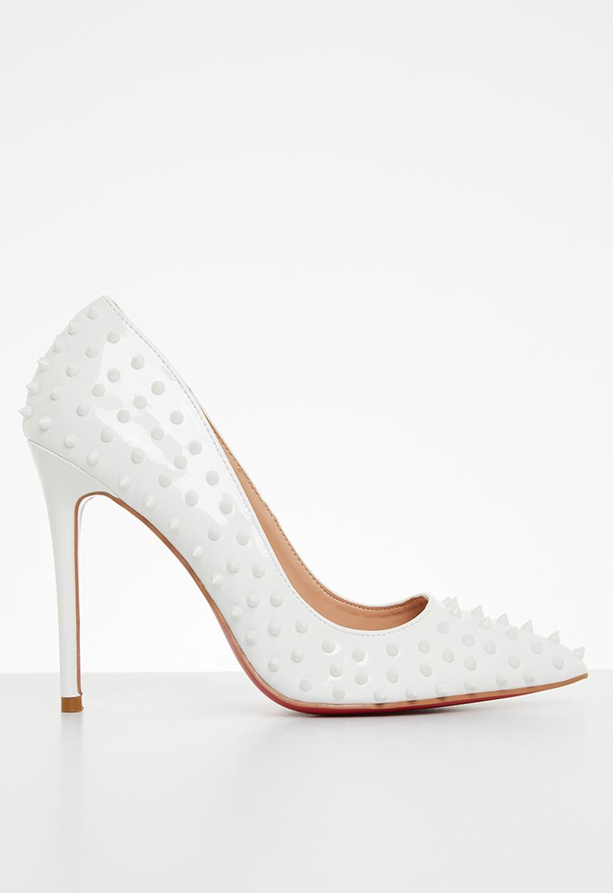 Miss Black - Killer3 barely there court heel - white