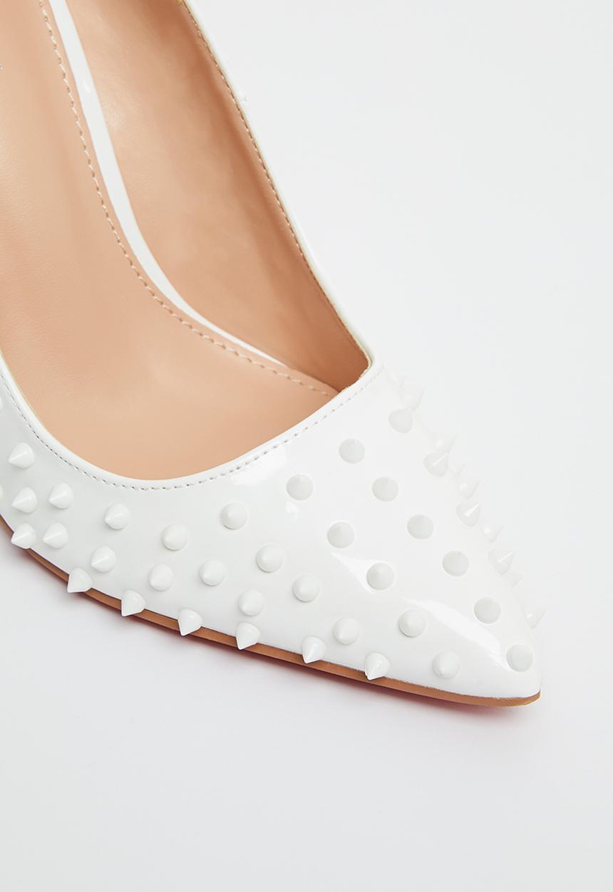 Miss Black - Killer3 barely there court heel - white