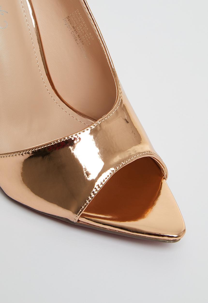 Miss Black - Dagger4 barely there stiletto heel - rose gold