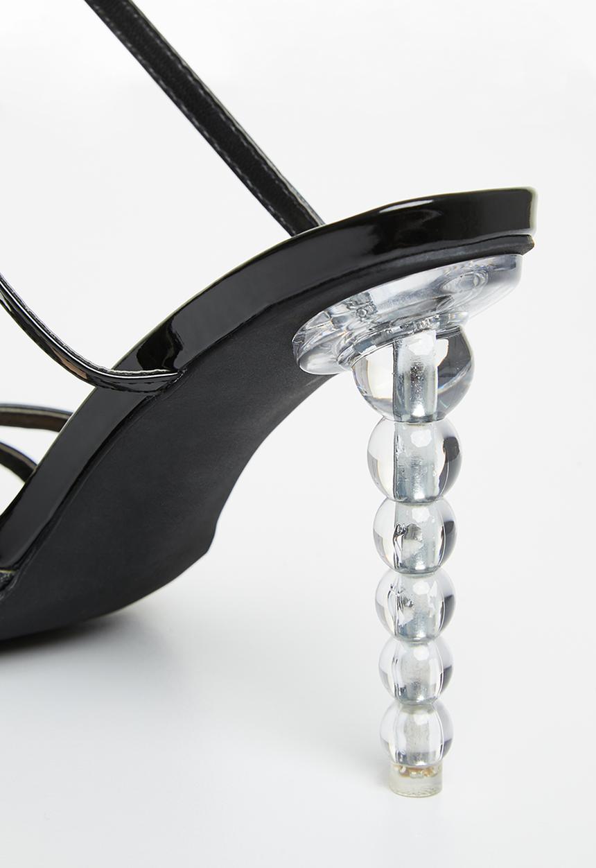 Miss Black - Hubbly2 ankle tie heel - black