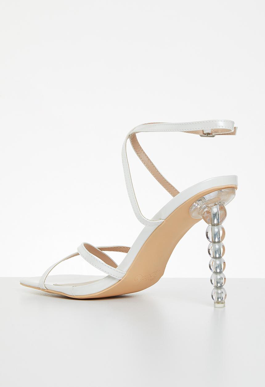 Miss Black - Hubbly2 ankle tie heel - white