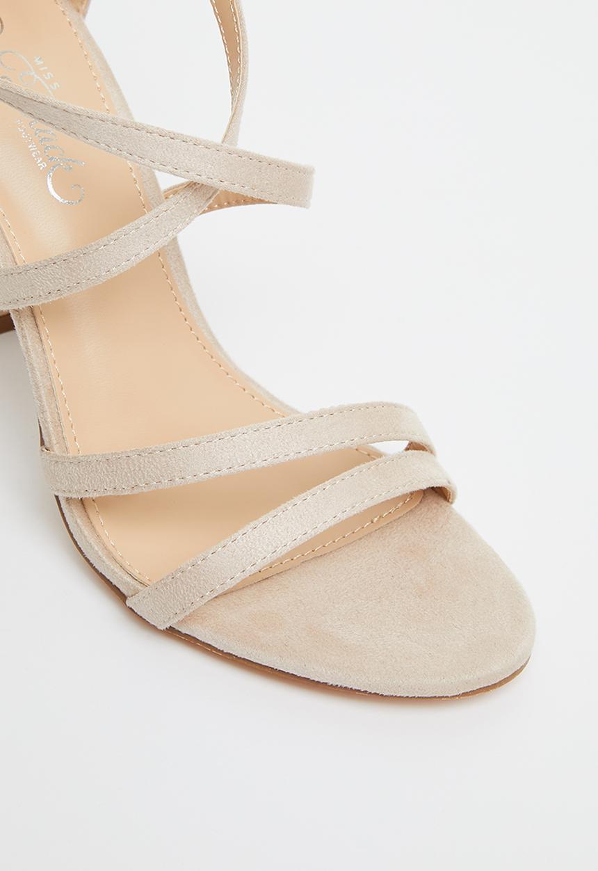 Miss Black - Border1 block heel - stone