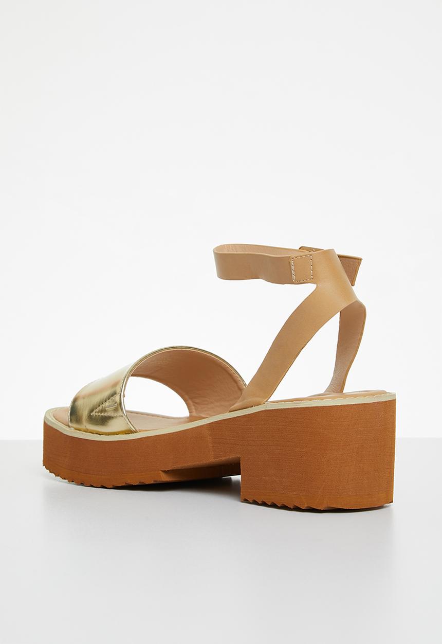 Miss Black - Grunge1 block heel - gold