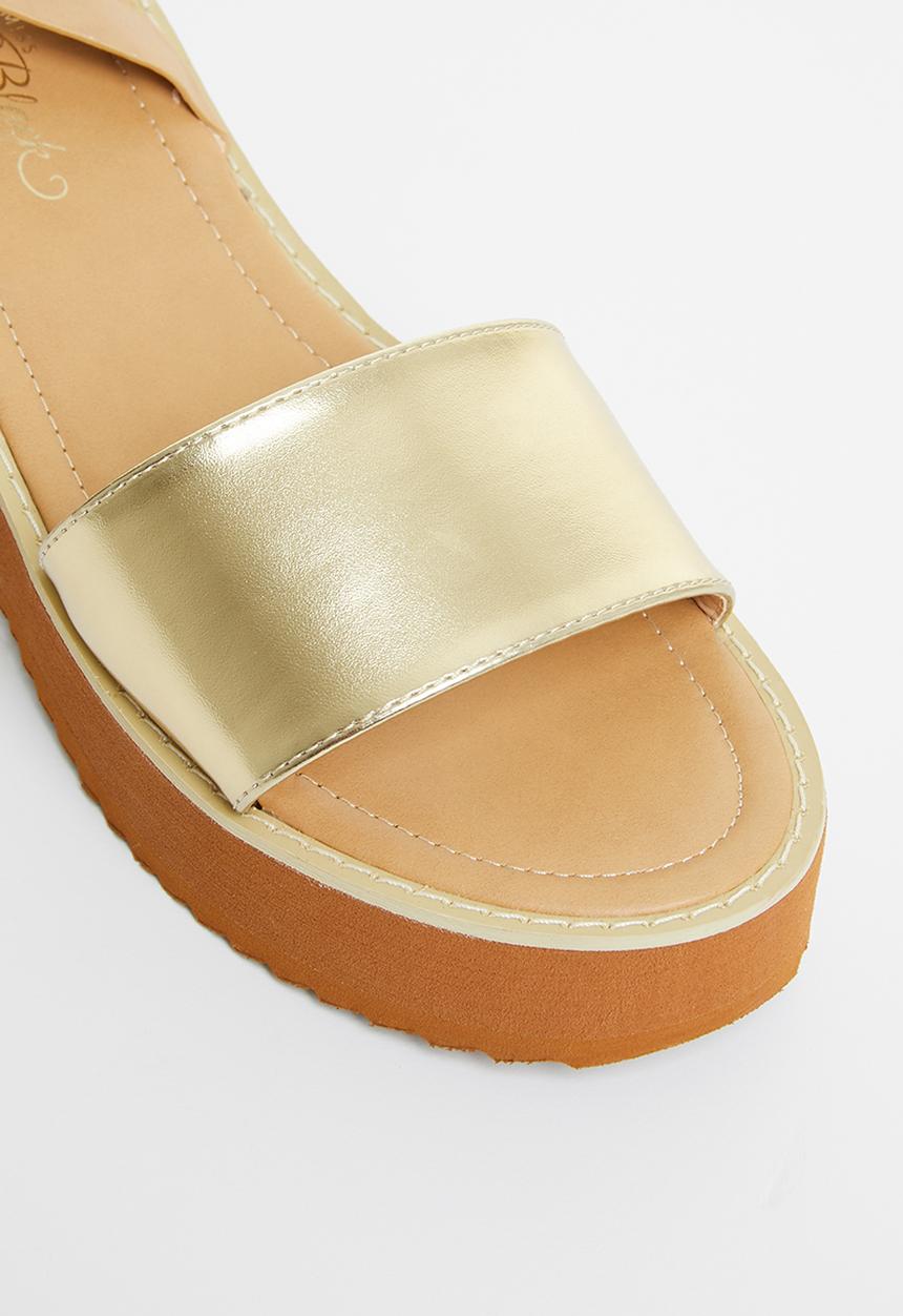Miss Black - Grunge1 block heel - gold