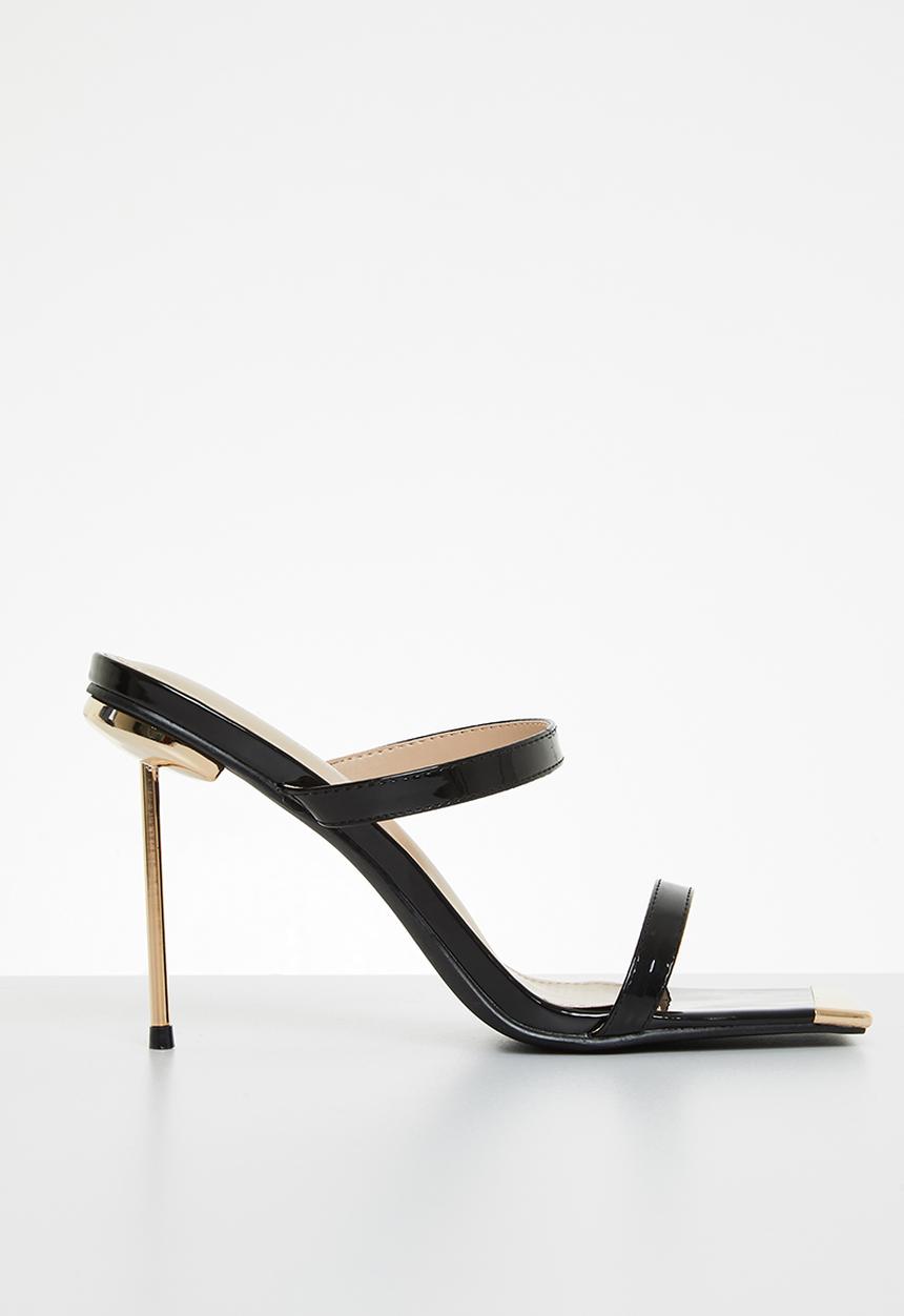 Miss Black - Swing1 barely there stiletto mule heel - black
