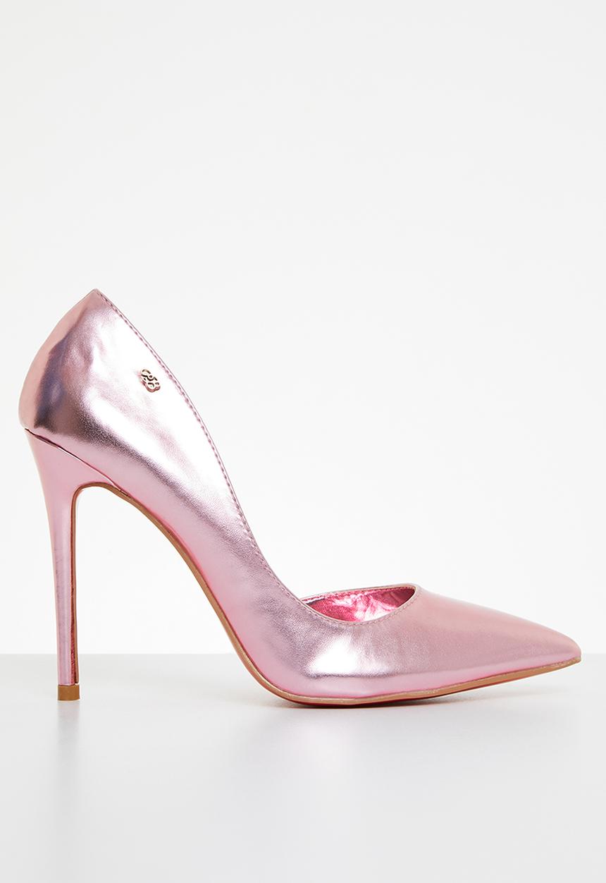 Miss Black - Lou28 barely there court heel - pink