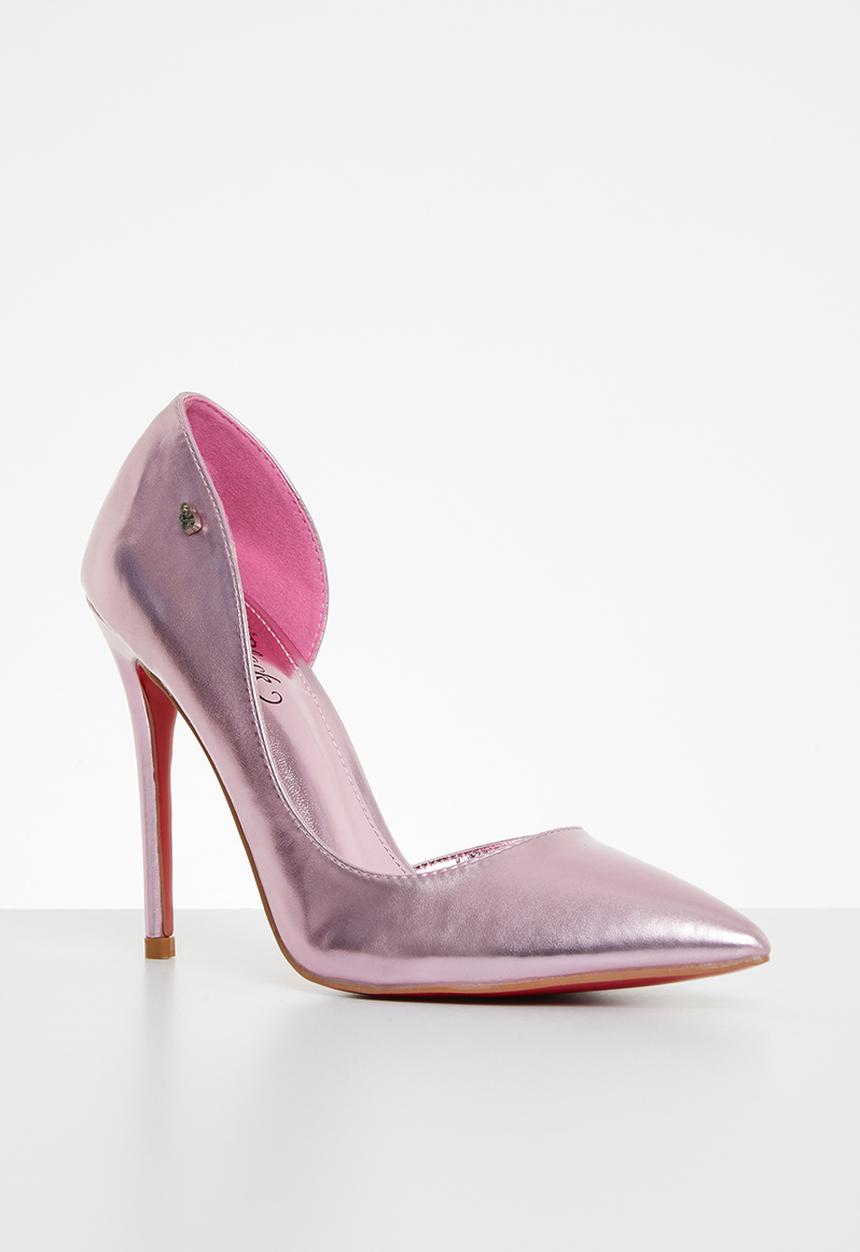 Miss Black - Lou28 barely there court heel - pink