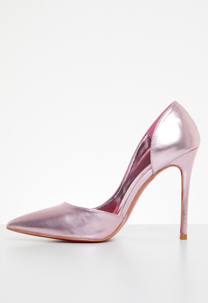 Miss Black - Lou28 barely there court heel - pink