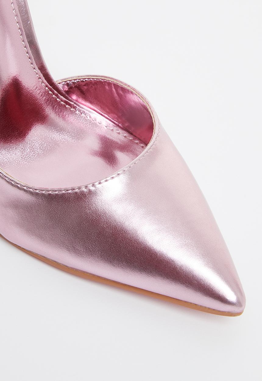 Miss Black - Lou28 barely there court heel - pink